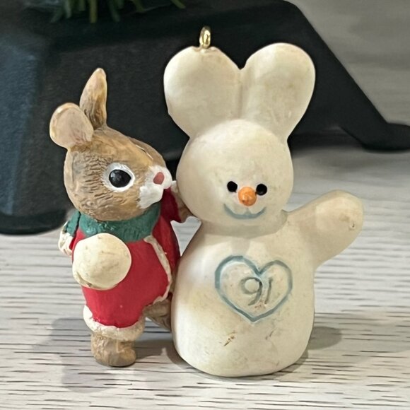 Vintage Hallmark Ornament Lot 1980 Angels Bunny Rabbits Polar Bear Turtle 1997 - Picture 7 of 16